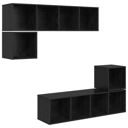 vidaXL Σετ επίπλου τηλεόρασης 4 pcs Μαύρη δρυς 37 x 37 x 142.5 εκ