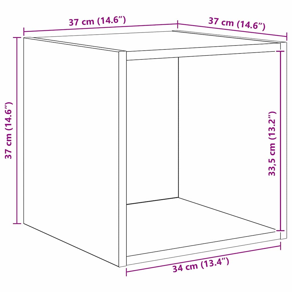 vidaXL Σετ επίπλου τηλεόρασης 4 pcs Μαύρη δρυς 37 x 37 x 142.5 εκ