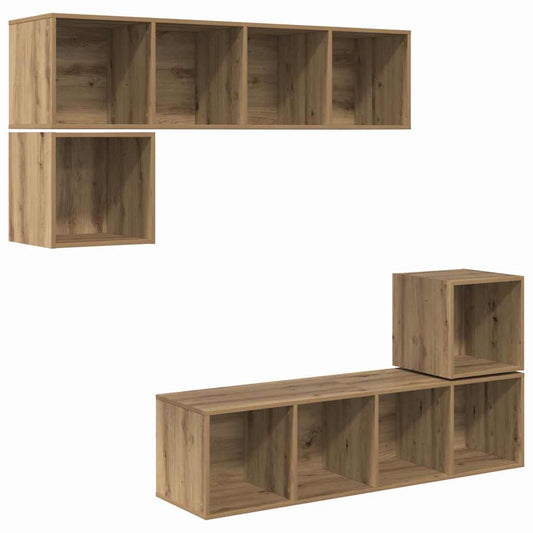 vidaXL Σετ επίπλου τηλεόρασης 4 pcs artisan δρυς 37 x 37 x 142.5 εκ