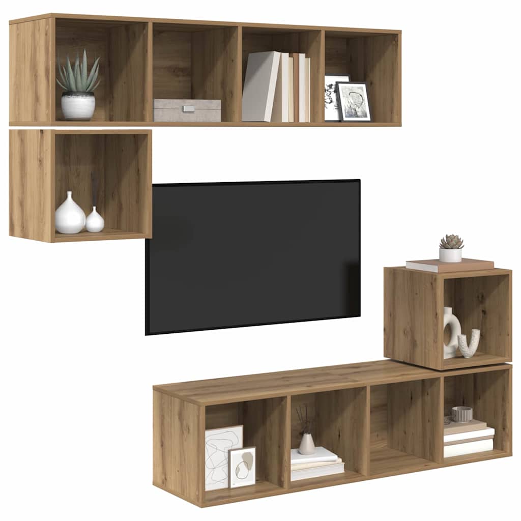 vidaXL Σετ επίπλου τηλεόρασης 4 pcs artisan δρυς 37 x 37 x 142.5 εκ