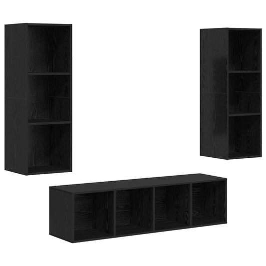 vidaXL Σετ επίπλου τηλεόρασης 3 pcs Μαύρη δρυς 37 x 37 x 142.5 εκ
