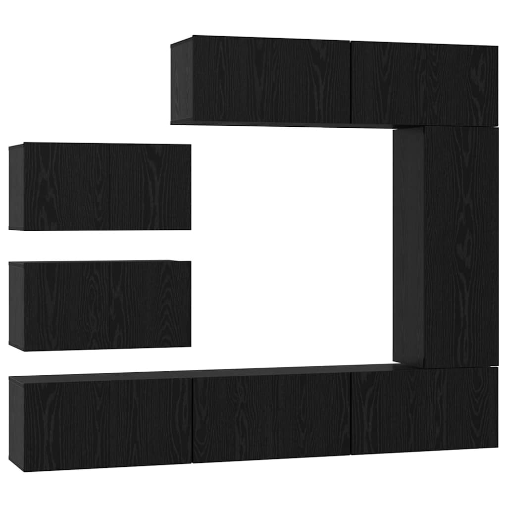 vidaXL Σετ επίπλου τηλεόρασης 8 pcs Μαύρη δρυς 30.5 x 30 x 90 cm
