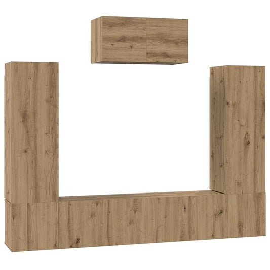 vidaXL Σετ επίπλου τηλεόρασης 7 pcs artisan δρυς 180 x 30 x 120 εκ
