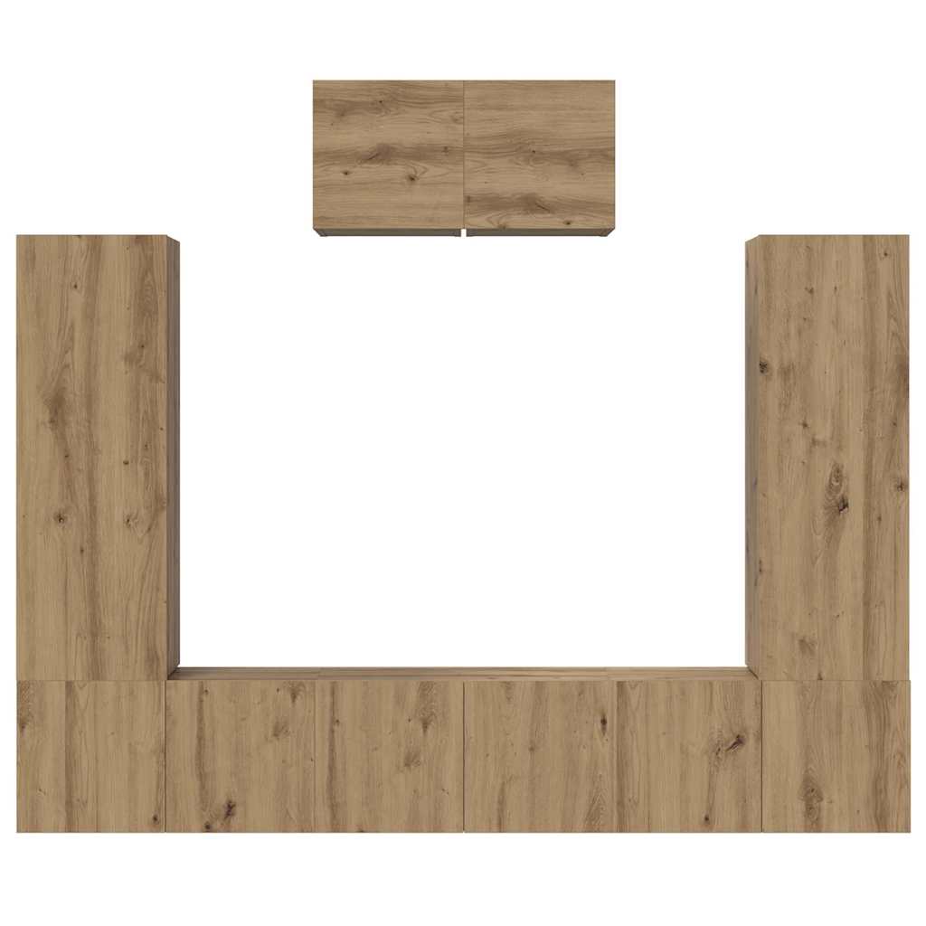 vidaXL Σετ επίπλου τηλεόρασης 7 pcs artisan δρυς 180 x 30 x 120 εκ