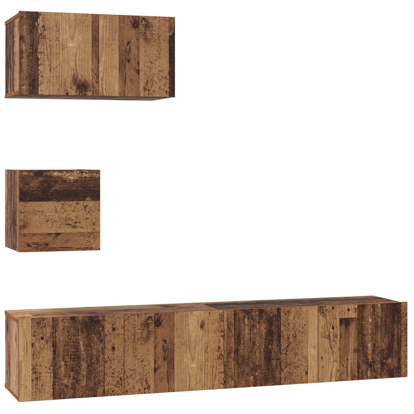 vidaXL Τηλεοπτική Κάβα Τοίχου 4 pcs Παλαιό ξύλο 80 x 30 x 30.5 εκ