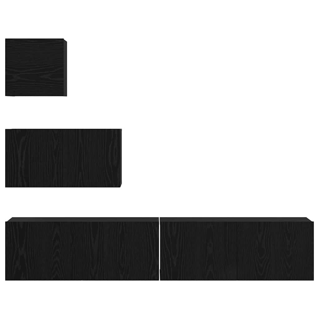 vidaXL Τηλεοπτική Κάβα Τοίχου 4 pcs Μαύρη δρυς 80 x 30 x 30.5 εκ