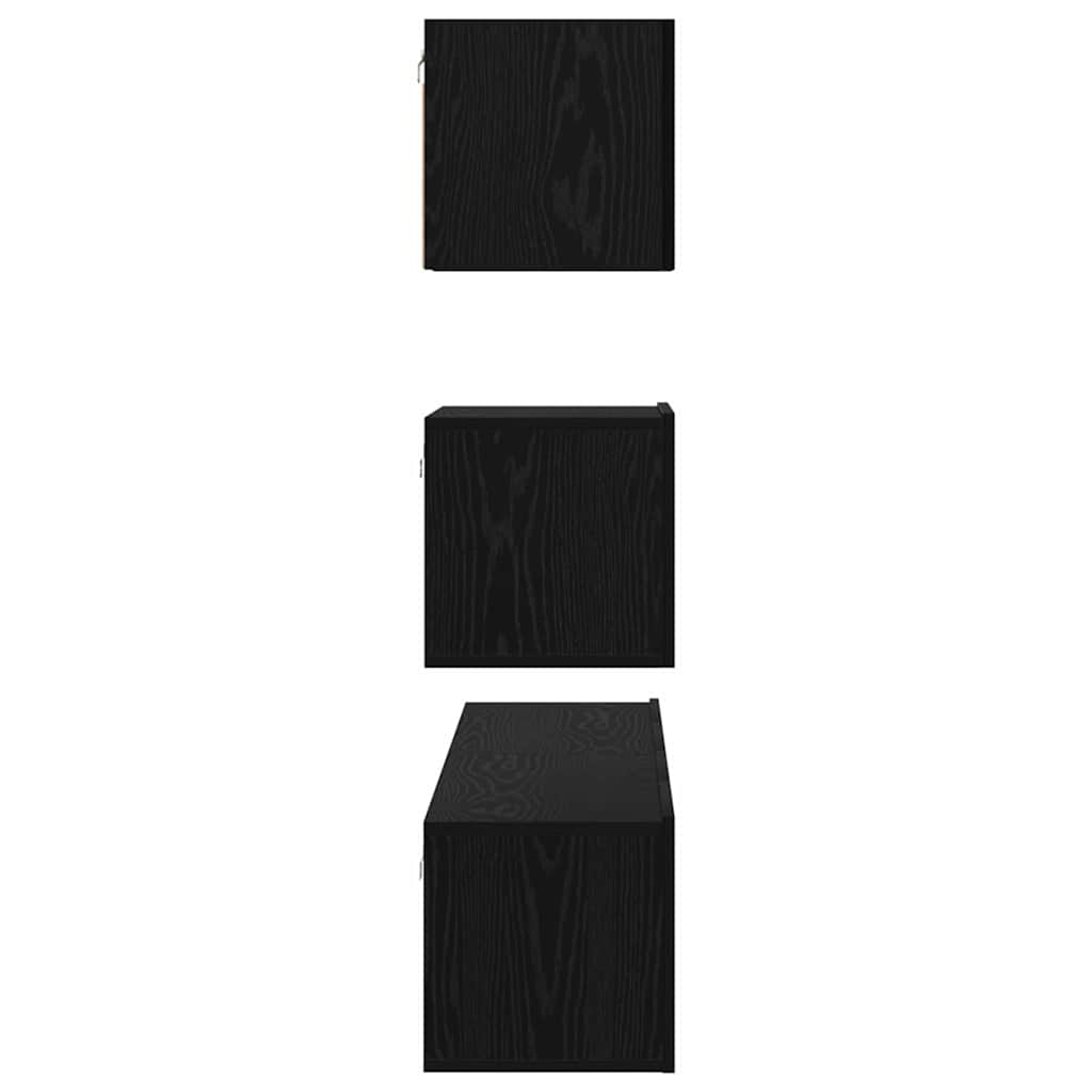 vidaXL Τηλεοπτική Κάβα Τοίχου 4 pcs Μαύρη δρυς 80 x 30 x 30.5 εκ