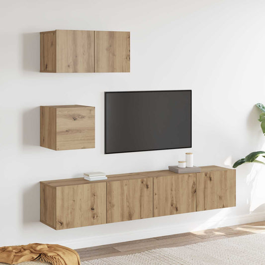 vidaXL Σετ επίπλου τηλεόρασης 3 pcs Artisan Oak Επεξεργασμένο ξύλο