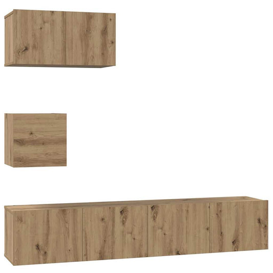 vidaXL ΣΕΤ ΒΑΘΜΟΛΟΓΗΣΗΣ ΤΗΛΕΟΡΑΣΗΣ 4 pcs artisan δρυς 80 x 30 x 30 εκ