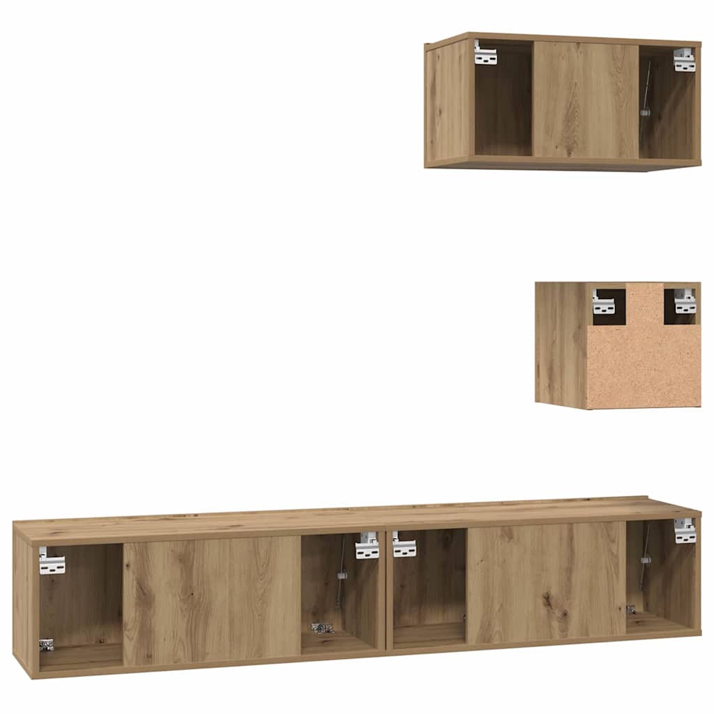 vidaXL ΣΕΤ ΒΑΘΜΟΛΟΓΗΣΗΣ ΤΗΛΕΟΡΑΣΗΣ 4 pcs artisan δρυς 80 x 30 x 30 εκ
