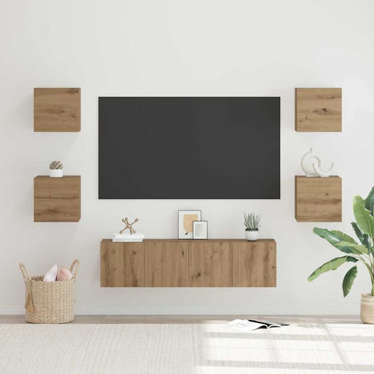 vidaXL Σετ επίπλου τηλεόρασης 6 pcs artisan δρυς 60 x 30 x 30 cm