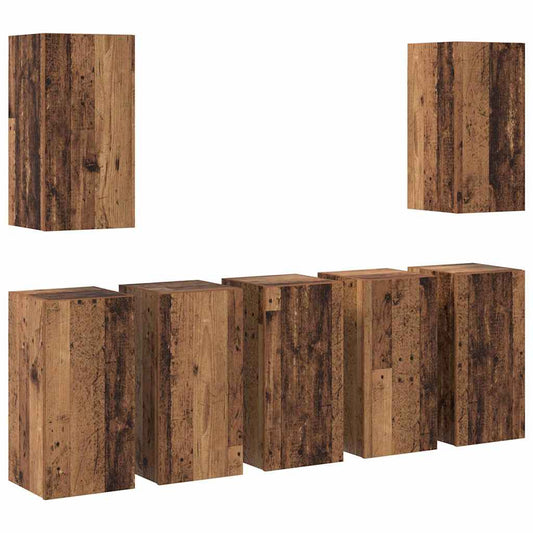 vidaXL Σετ επίπλου τηλεόρασης 7 pcs Παλαιό ξύλο 30.5 x 30 x 60 εκ.