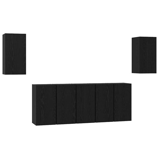 vidaXL Σετ επίπλου τηλεόρασης 7 pcs Μαύρη δρυς 30.5 x 30 x 60 εκ.