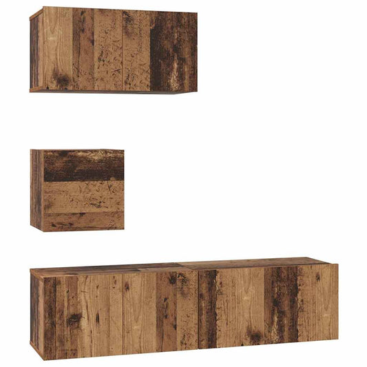 vidaXL Σετ επίπλου τηλεόρασης 4 pcs Παλαιό ξύλο 60 x 30 x 30 cm