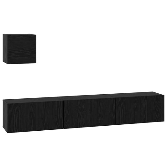 vidaXL Σετ επίπλου τηλεόρασης 4 pcs Μαύρη δρυς 60 x 30 x 30 cm