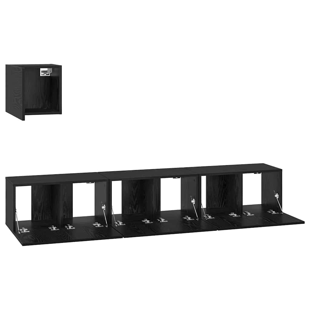vidaXL Σετ επίπλου τηλεόρασης 4 pcs Μαύρη δρυς 60 x 30 x 30 cm