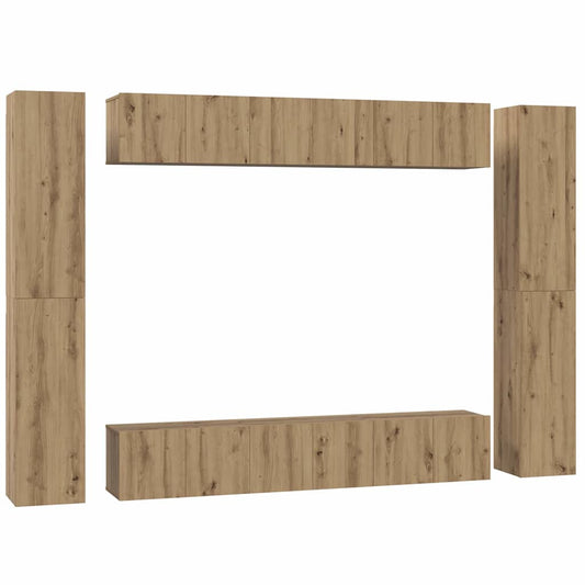 vidaXL Σετ επίπλου τηλεόρασης 10 pcs artisan δρυς 30.5 x 30 x 90 cm