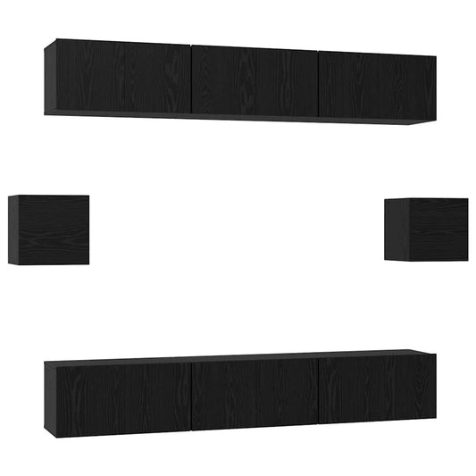 vidaXL Σετ επίπλου τηλεόρασης 8 pcs Μαύρη δρυς 60 x 30 x 30 cm