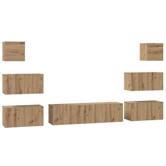 vidaXL Σετ επίπλου τηλεόρασης 8 pcs artisan δρυς 60 x 30 x 30 cm