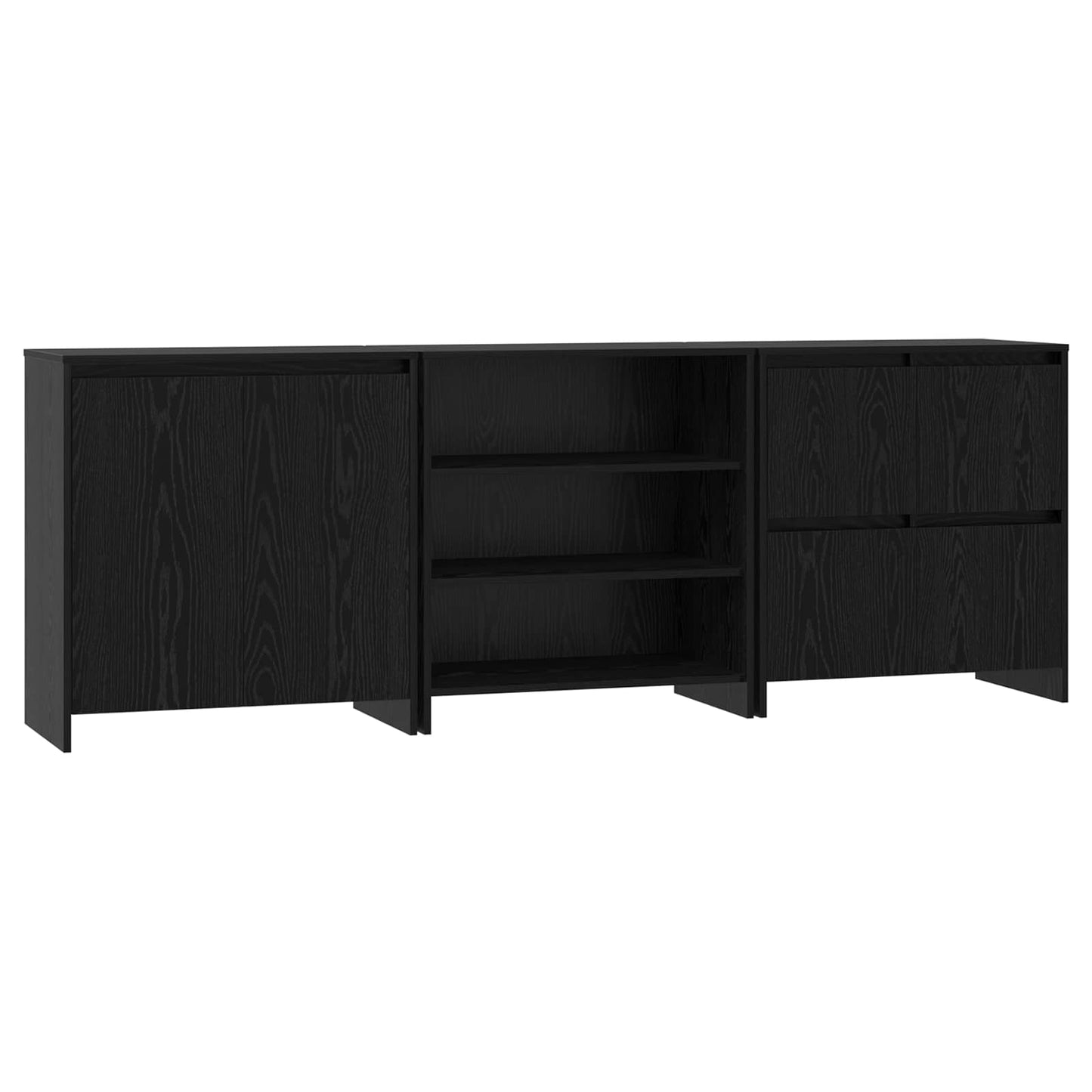 vidaXL Πλαϊνό γραφείο 3 pcs Μαύρη δρυς 70 x 41 x 75 εκ.