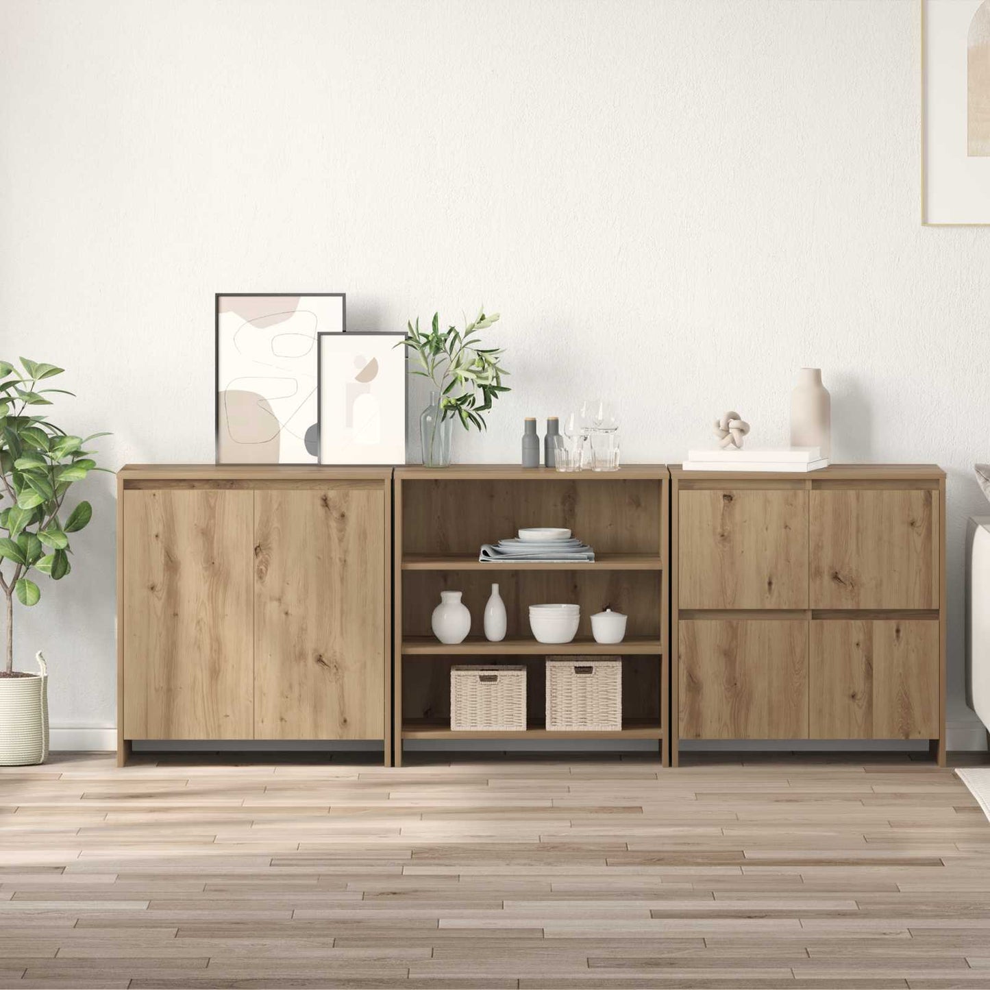 vidaXL Πλαϊνό γραφείο με συρτάρι 3 pcs Artisan Oak 70 x 41 x 75 εκ.