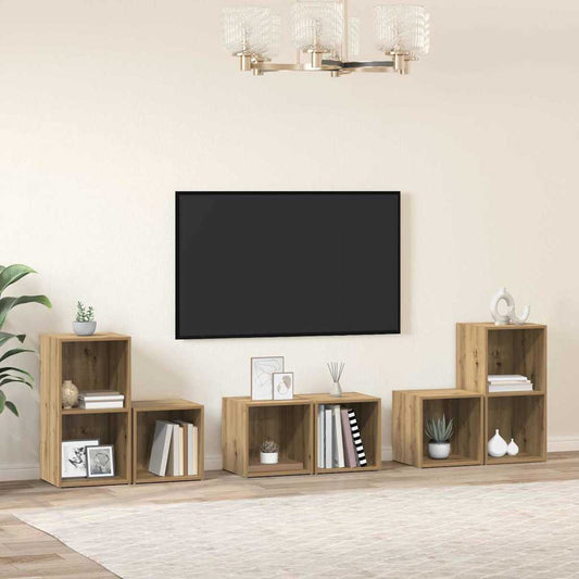 vidaXL Σετ επίπλου τηλεόρασης 6 pcs Artisan Oak Επεξεργασμένο ξύλο