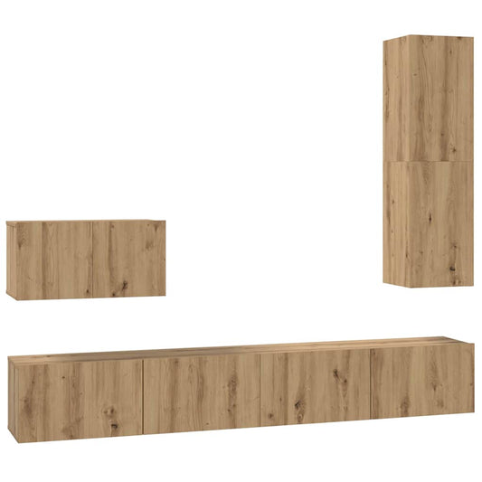 vidaXL ΣΕΤ ΒΑΘΜΟΛΟΓΗΣΗΣ ΤΗΛΕΟΡΑΣΗΣ 4 pcs artisan δρυς 200 x 30 x 30 cm