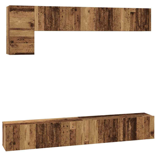 vidaXL Σετ επίπλου τηλεόρασης 5 pcs Παλαιό ξύλο 100 x 30 x 30 cm