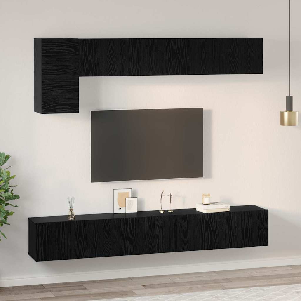 vidaXL Σετ επίπλου τηλεόρασης 5 pcs Μαύρη δρυς 100 x 30 x 30 cm