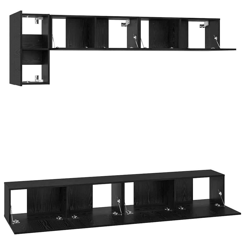 vidaXL Σετ επίπλου τηλεόρασης 5 pcs Μαύρη δρυς 100 x 30 x 30 cm