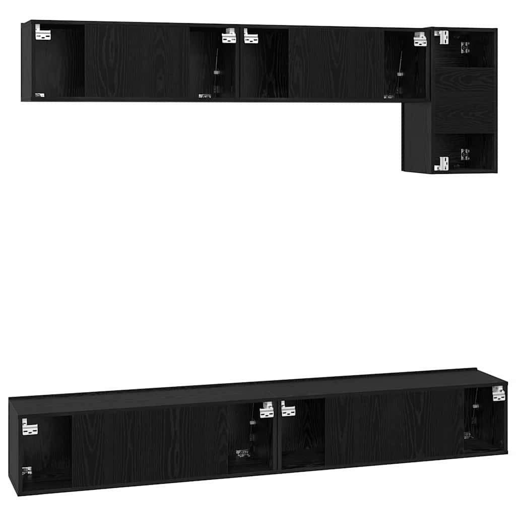 vidaXL Σετ επίπλου τηλεόρασης 5 pcs Μαύρη δρυς 100 x 30 x 30 cm