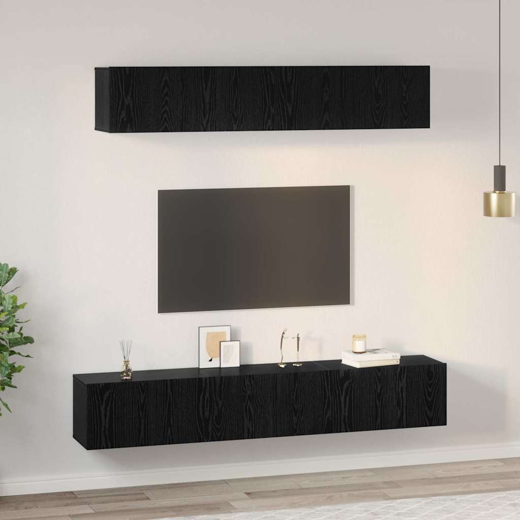 vidaXL Σετ επίπλου τηλεόρασης 5 pcs Μαύρη δρυς 100 x 30 x 30 cm