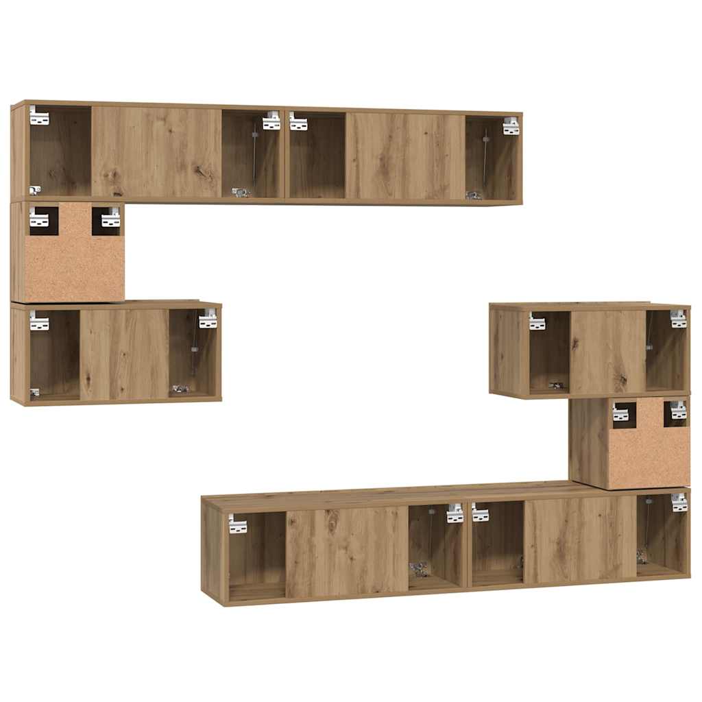 vidaXL Σετ επίπλου τηλεόρασης 8 pcs artisan δρυς 80 x 30 x 30 εκ