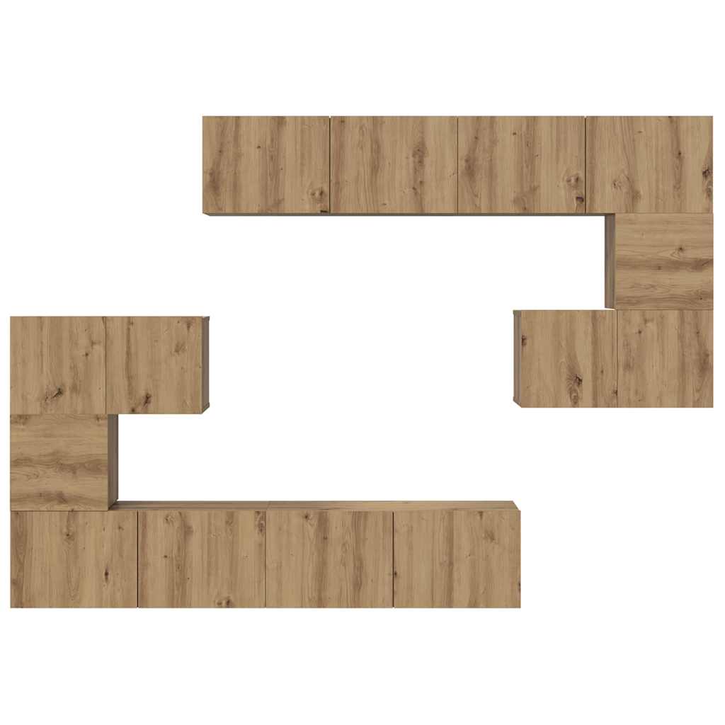 vidaXL Σετ επίπλου τηλεόρασης 8 pcs artisan δρυς 80 x 30 x 30 εκ