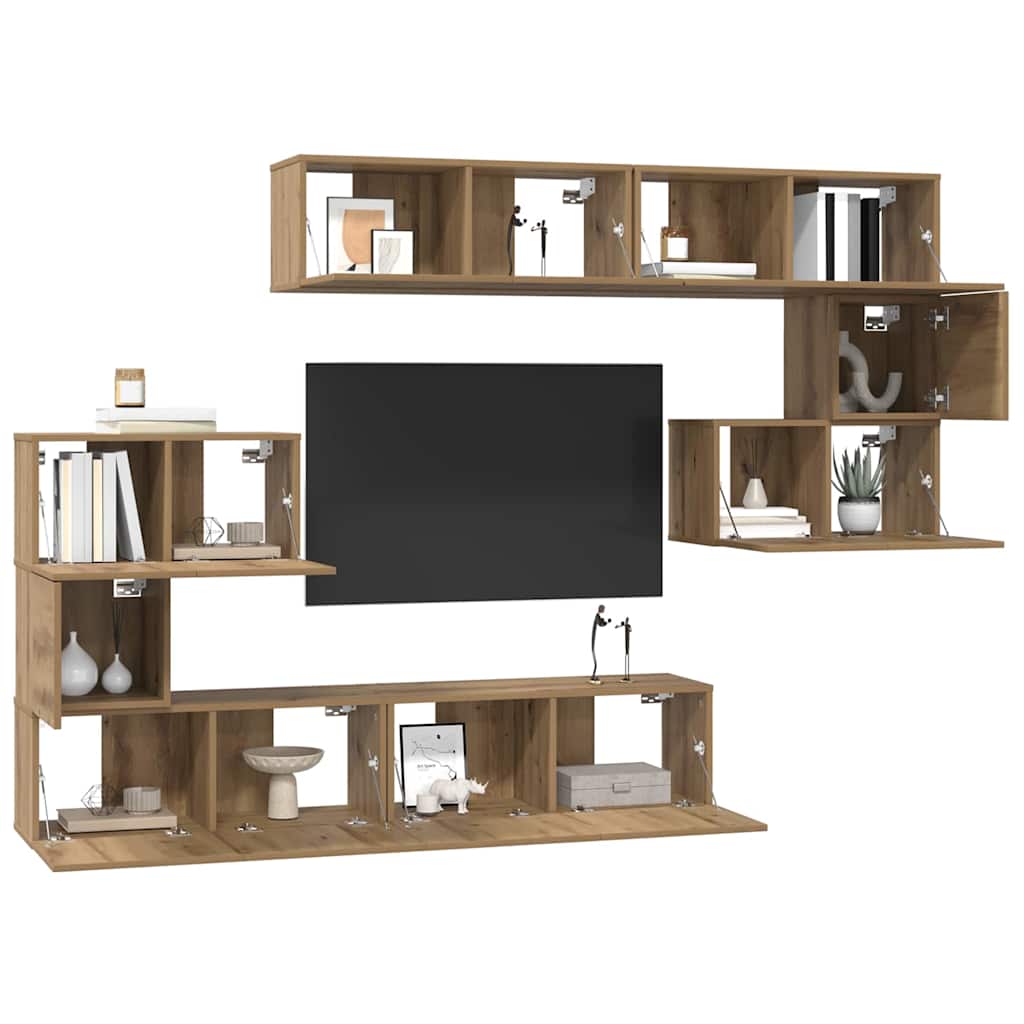 vidaXL Σετ επίπλου τηλεόρασης 8 pcs artisan δρυς 80 x 30 x 30 εκ