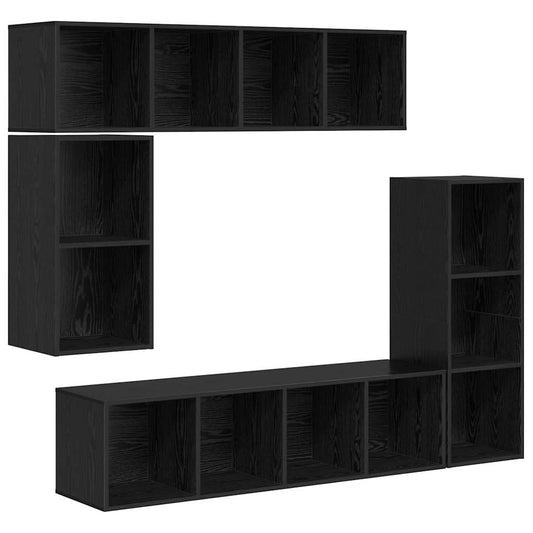 vidaXL Σετ επίπλου τηλεόρασης 4 pcs Μαύρη δρυς 37 x 37 x 142.5 εκ