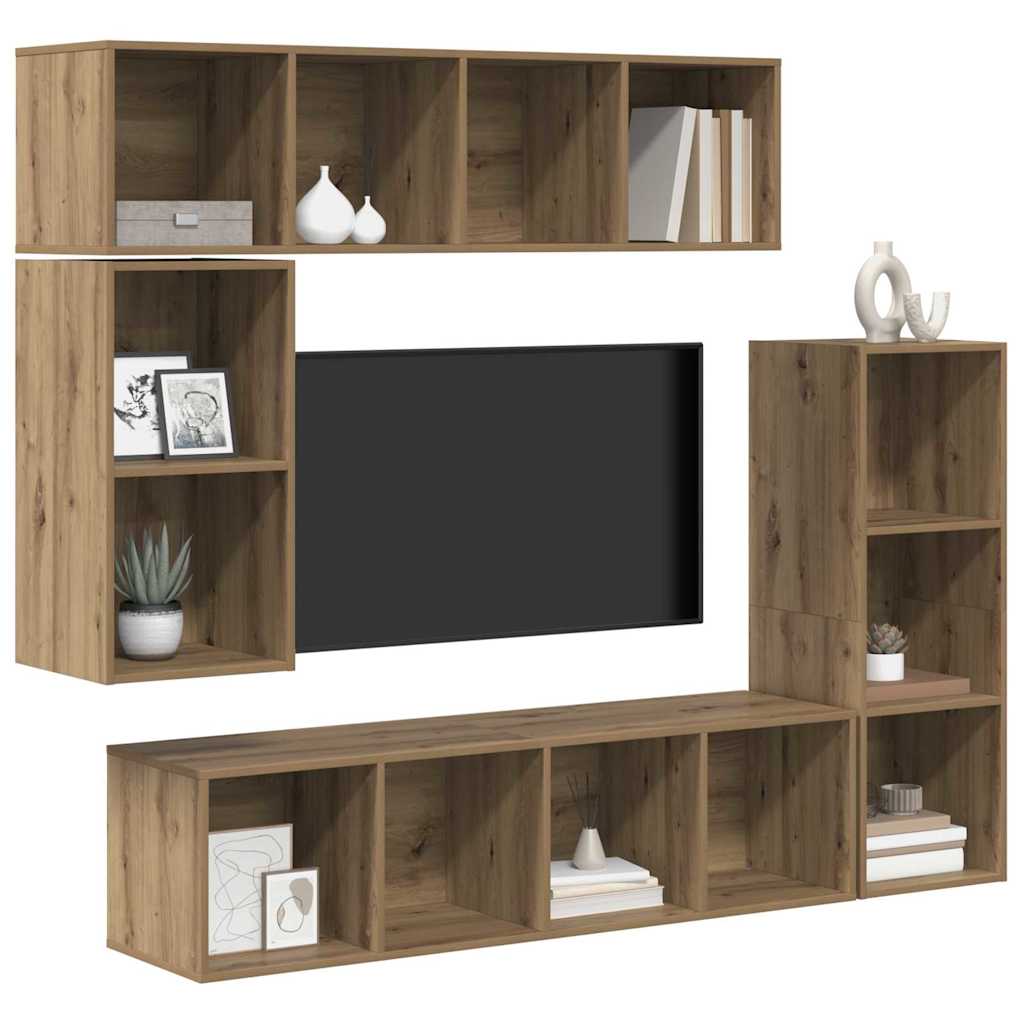 vidaXL Σετ επίπλου τηλεόρασης 4 pcs artisan δρυς 37 x 37 x 142.5 εκ