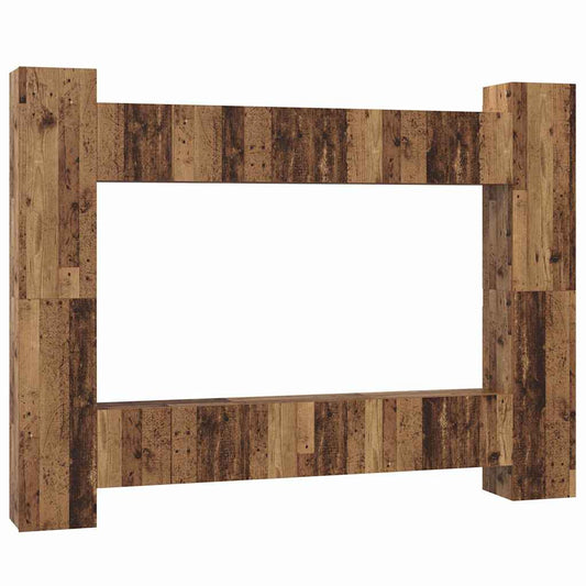 vidaXL Σετ επίπλου τηλεόρασης 10 pcs Παλαιό ξύλο 30.5 x 30 x 90 cm
