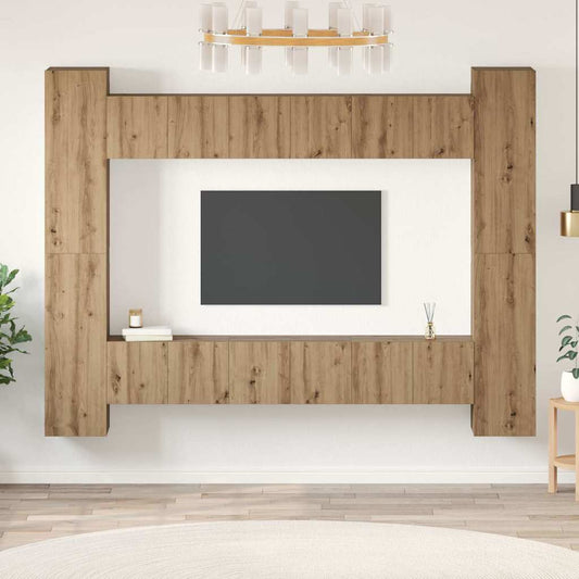 vidaXL Σετ επίπλου τηλεόρασης 10 pcs artisan δρυς 30.5 x 30 x 90 cm