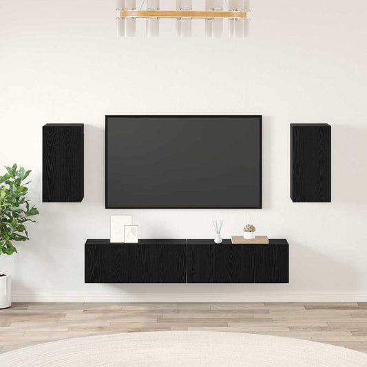 vidaXL Σετ επίπλου τηλεόρασης 4 pcs Μαύρη δρυς 80 x 30 x 30 εκ