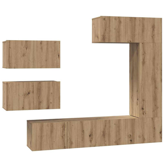 vidaXL Σετ επίπλου τηλεόρασης 6 pcs artisan δρυς 30.5 x 30 x 90 cm