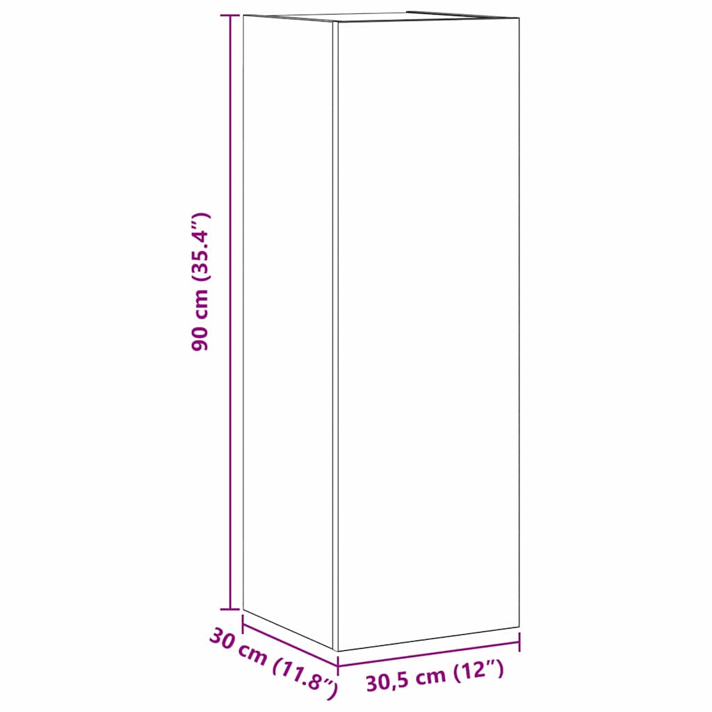 vidaXL Σετ επίπλου τηλεόρασης 4 pcs Μαύρη δρυς 30.5 x 30 x 90 cm