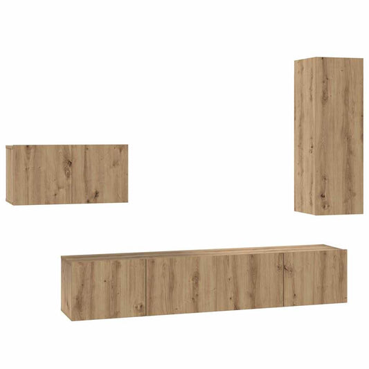vidaXL Σετ επίπλου τηλεόρασης 4 pcs artisan δρυς 30.5 x 30 x 90 cm