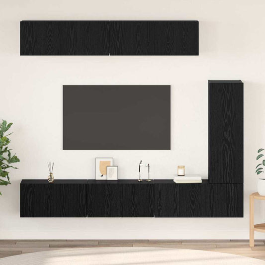 vidaXL Σετ επίπλου τηλεόρασης 6 pcs Μαύρη δρυς 30.5 x 30 x 90 cm