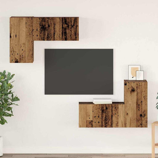 vidaXL Σετ επίπλου τηλεόρασης 4 pcs Παλαιό ξύλο 60 x 30 x 30 cm