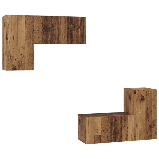 vidaXL Σετ επίπλου τηλεόρασης 4 pcs Παλαιό ξύλο 60 x 30 x 30 cm