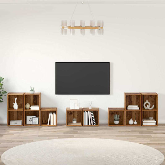 vidaXL ΣΕΤ ΒΑΘΜΟΛΟΓΗΣΗΣ ΤΗΛΕΟΡΑΣΗΣ 8 pcs Παλιό Ξύλο 37 x 35 x 72 εκ.