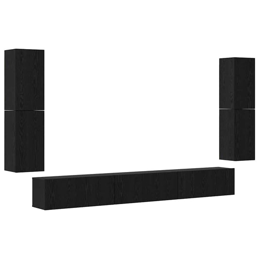 vidaXL Σετ επίπλου τηλεόρασης 5 pcs Μαύρη δρυς Επεξεργασμένο ξύλο