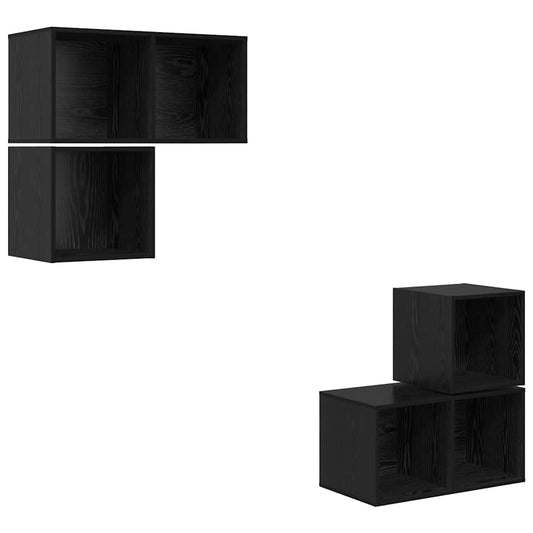 vidaXL Σετ επίπλου τηλεόρασης 4 pcs Μαύρη δρυς 37 x 37 x 72 εκ