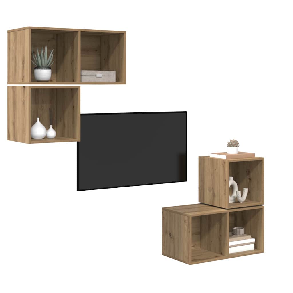 vidaXL Σετ επίπλου τηλεόρασης 4 pcs artisan δρυς 37 x 37 x 72 εκ